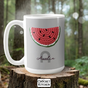 Cosy Crochet Watermelon Fruchtsästhetik Monogram Kaffeetasse