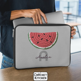 Cosy Crochet Watermelon Fruchtsästhetik Monogram Laptopschutzhülle