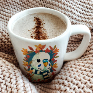 Cosy Fall Blue Parakeet Budgie Kaffeetasse