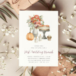 Cosy Fall Pumpkin Post-Wedding Brunch Einladung<br><div class="desc">Für eine elegante Ansammlung im Herbst oder Herbst nach der Hochzeit laden wir Sie ein,  sich mit diesen schönen Aquarelleinladungen verwöhnen zu lassen. Das Design zeigt Ihre Brunch-Details in modernen Schriftzeichen,  überragt von Herbstdesserts,  Wildblumen,  Kerzen und einem Kürbis.</div>