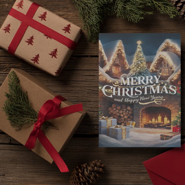 Cosy Fireplace Christmas Card Postkarte (Von Creator hochgeladen)