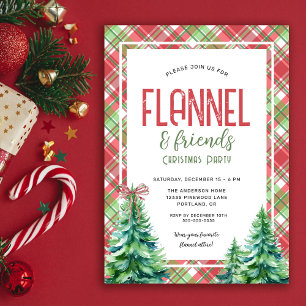 Cosy Flannel and Friends Christmas Party Einladung