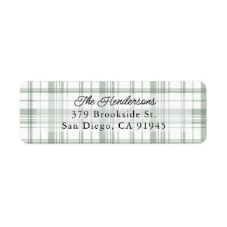Cosy Flannel Karierte Weihnachtsanschrift Label - 