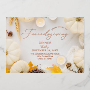 Cosy Friendsgiving Erntedank Pumpkin Dinner Folieneinladung