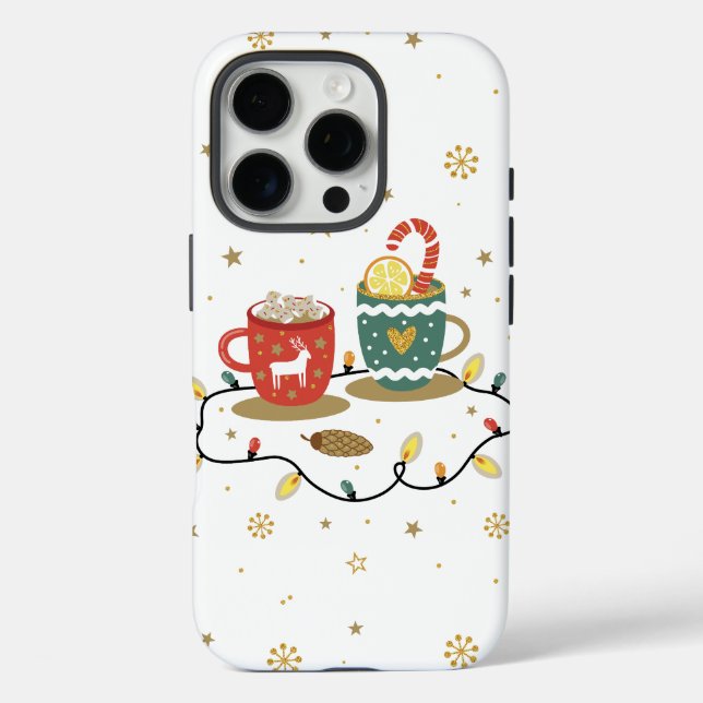 Cosy Gold Weihnachtskaffee Cococoa iPhone 16 Pro Hülle (Rückseite)