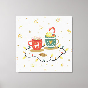 Cosy Gold Weihnachtskaffee Cococoa Leinwanddruck