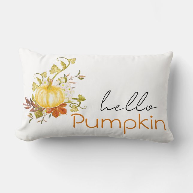 Cosy Hello Pumpkin Orange Lendenkissen (Vorderseite)