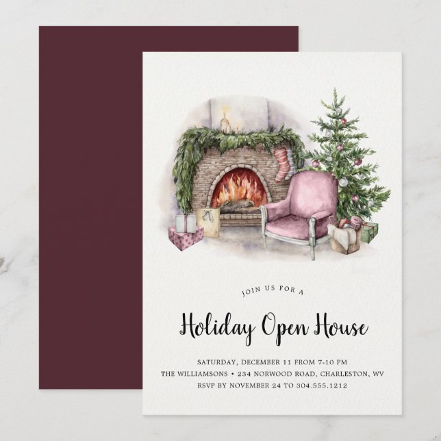 Cosy Holiday Home Holiday Open House Invitation (Devant / Derrière)