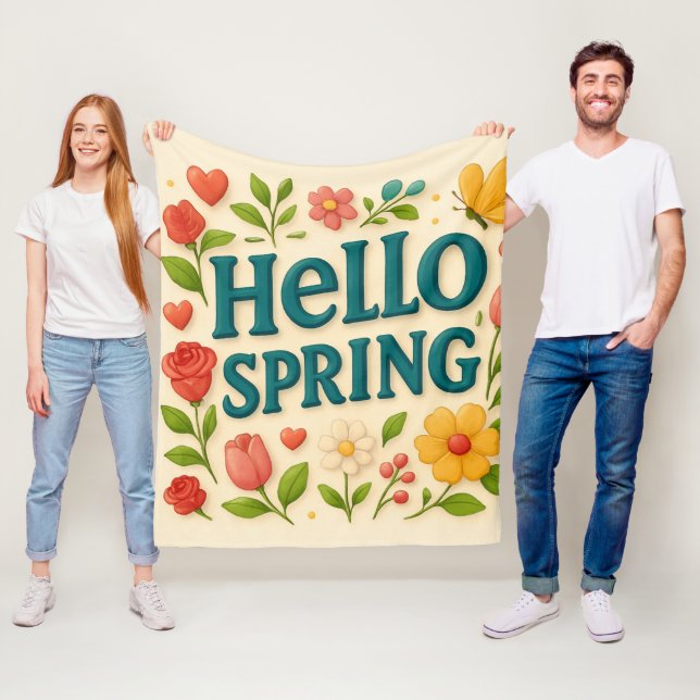 Cosy into Spring - "Hello Spring" Fleecedecke (Beispiel)