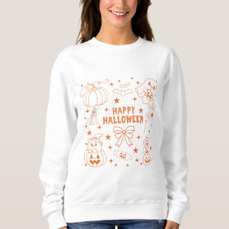 Cosy Kawaii Halloween Doodle Kontur Sweatshirt