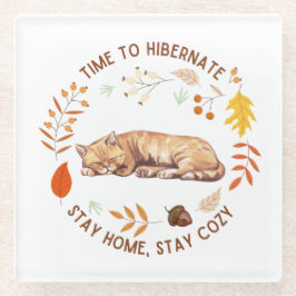 Cosy Kitty Fall Erntedank Glass Untersetzer