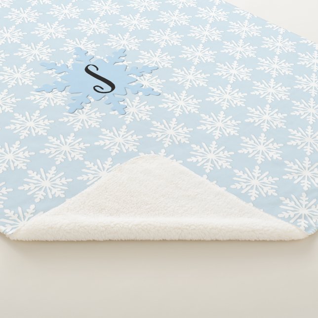 Cosy Monogram Snowflake Sherpa Backblanket Sherpadecke (3/4)