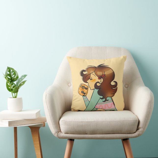 Cosy Morning Coffee Moffee Art Kissen (Stuhl )