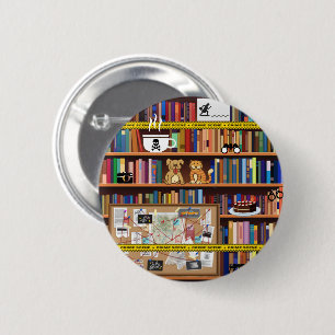 Cosy Mystery Bookshelf Button