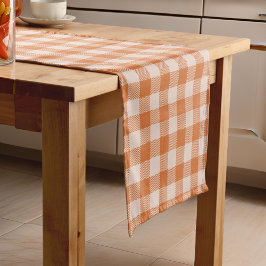 Cosy Orange Gingham Herbst Herbst Kurzer Tischläufer