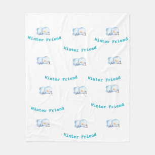 Cosy Penguin Fleece Blanket