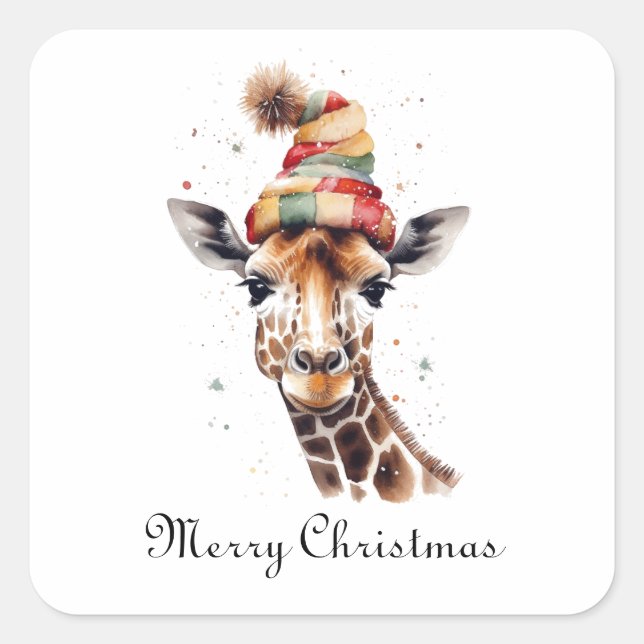 Cosy Safari Weihnachten, Brauch Quadratischer Aufkleber (Vorderseite)