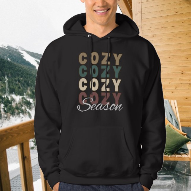 Cosy Season Boho farbige Wiederholungstafpografie Hoodie (Von Creator hochgeladen)