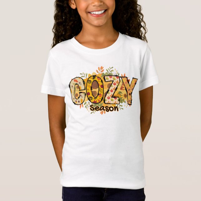 Cosy Season Floral Fine Jersey T - Shirt (Vorderseite)