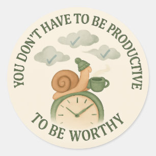 Cosy Snail Sticker   Zitat zum langsamen Leben