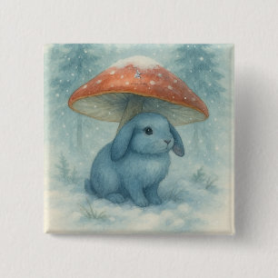Cosy Snowy Day Bunny Button