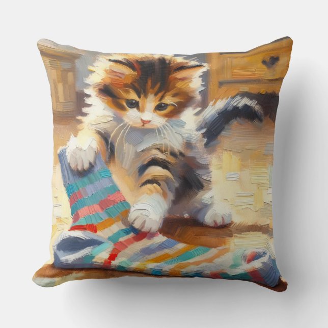 Cosy Strick Companion Kitten Kissen Kissen (Vorderseite)