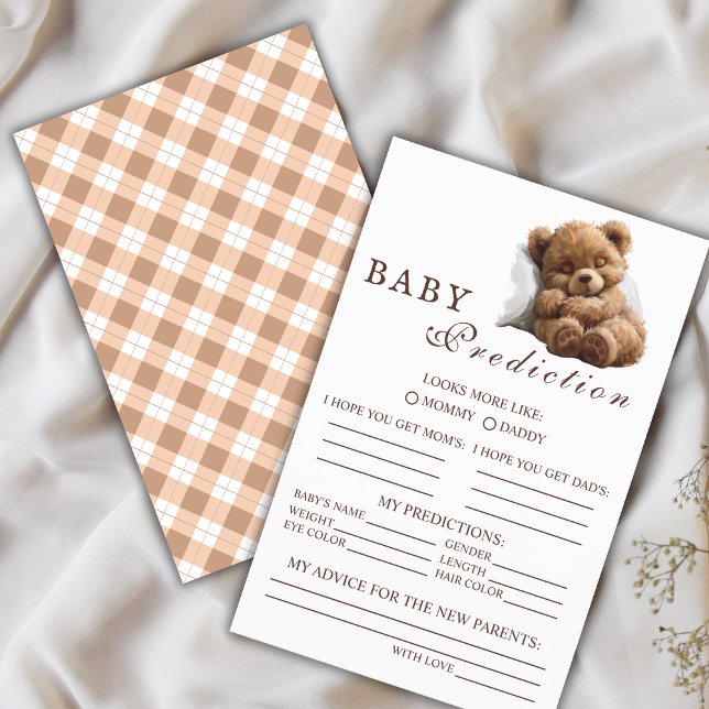 Cosy Teddy Bear Babydusche Vorhersagekarte Flyer (Von Creator hochgeladen)