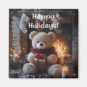 Cosy Teddy Bear Holiday Design Magnet