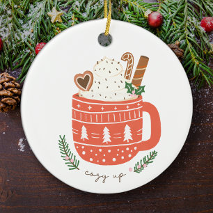Cosy Up Hot Cococoa Tasse Weihnachten Urlaub Keramik Ornament