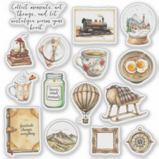 Cosy Vintag Vibes Sticker Sheet