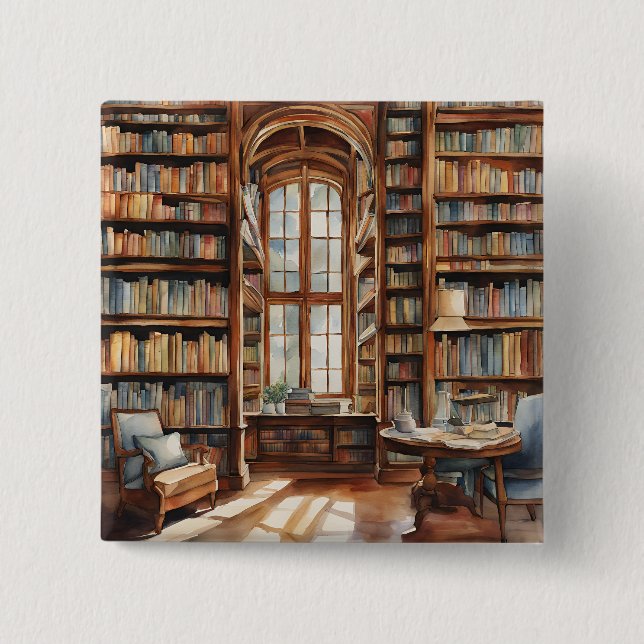 Cosy Watercolor Library Button (Vorderseite)