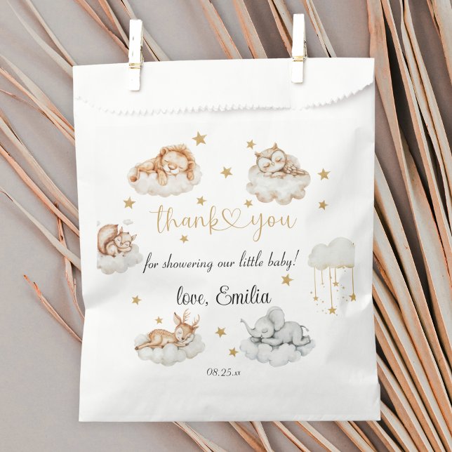 Cosy White Woodland Babydusche Vielen Dank Geschenktütchen (Von Creator hochgeladen)