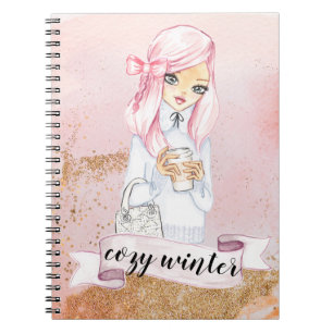 cosy Winter Blogger Girl-Planer Notebook Notizblock