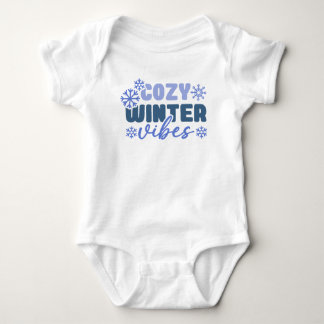 Cosy Winter Vibes - Snowflake Typografie Baby Strampler