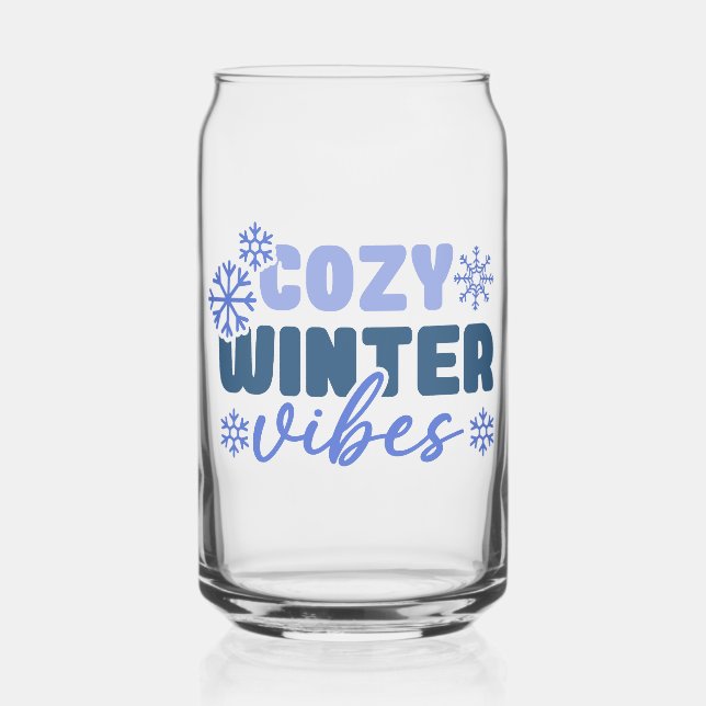 Cosy Winter Vibes - Snowflake Typografie Dosenglas (Vorderseite)
