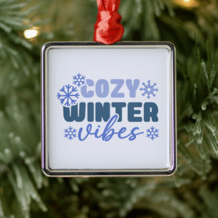 Cosy Winter Vibes - Snowflake Typografie Ornament Aus Metall