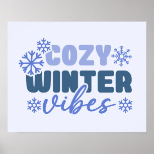 Cosy Winter Vibes - Snowflake Typografie Poster