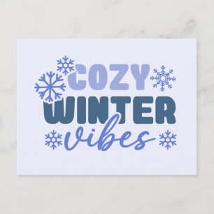 Cosy Winter Vibes - Snowflake Typografie Postkarte