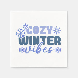 Cosy Winter Vibes - Snowflake Typografie Serviette