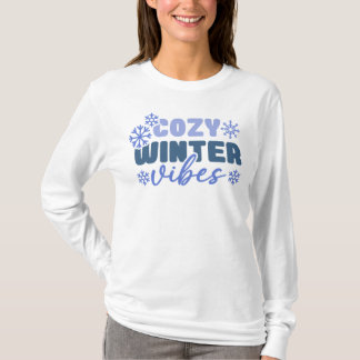 Cosy Winter Vibes - Snowflake Typografie T-Shirt