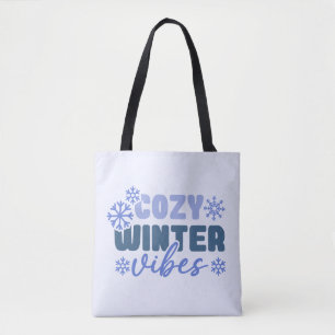 Cosy Winter Vibes - Snowflake Typografie Tasche