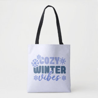 Cosy Winter Vibes - Snowflake Typografie Tasche