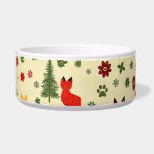 Cosy Woodland Christmas Cat Bowl - Rustikale Tiere