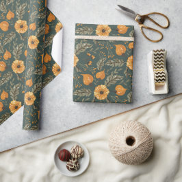 Cosy Woodland Floral Botanic Geschenkpapier