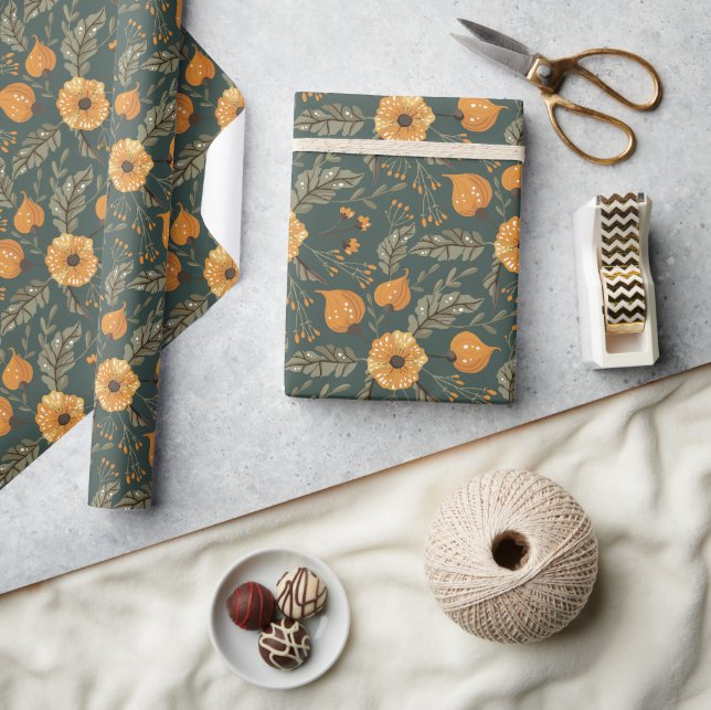 Cosy Woodland Floral Botanic Geschenkpapier (Kunsthandwerk)