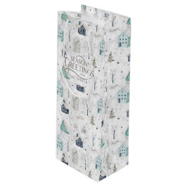 Cosy Zuhause Christmas Aquamarin ID985 Geschenktüte Für Weinflaschen