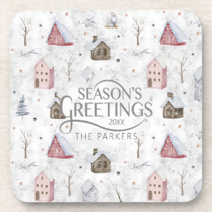Cosy Zuhause Christmas Pink ID985 Getränkeuntersetzer