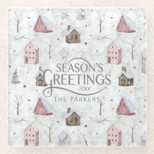 Cosy Zuhause Christmas Pink ID985 Glasuntersetzer