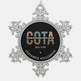 COTA-zertifizierter Assistent für Arbeitstherapie Schneeflocken Zinn-Ornament
