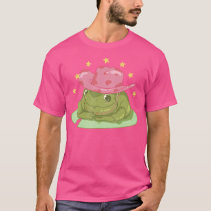 Cotattcore Ästhetischer Frosch auf Lilly Pad Cowbo T-Shirt